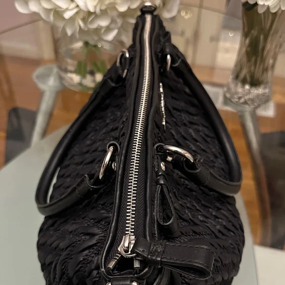 Coach Black Quilted Satchel with Braided Detail - Picture 5 of 16